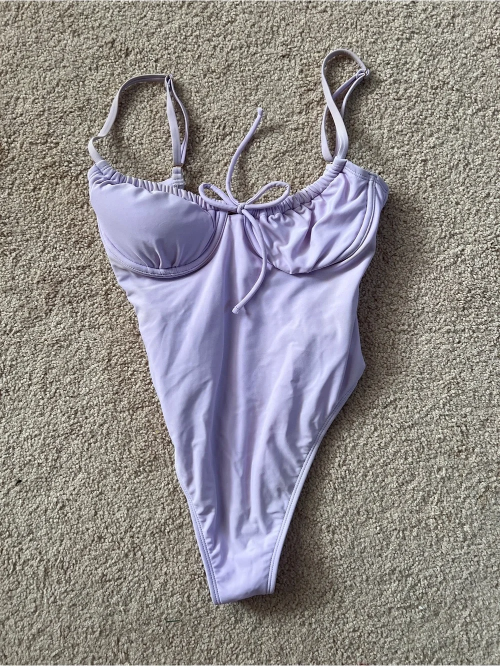 Lilac One-Piece Swimsuit with Adjustable Straps